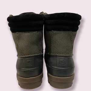 Men's Sperry Avenue Heavy Nylon Duck Boot Olive, Size 10.5